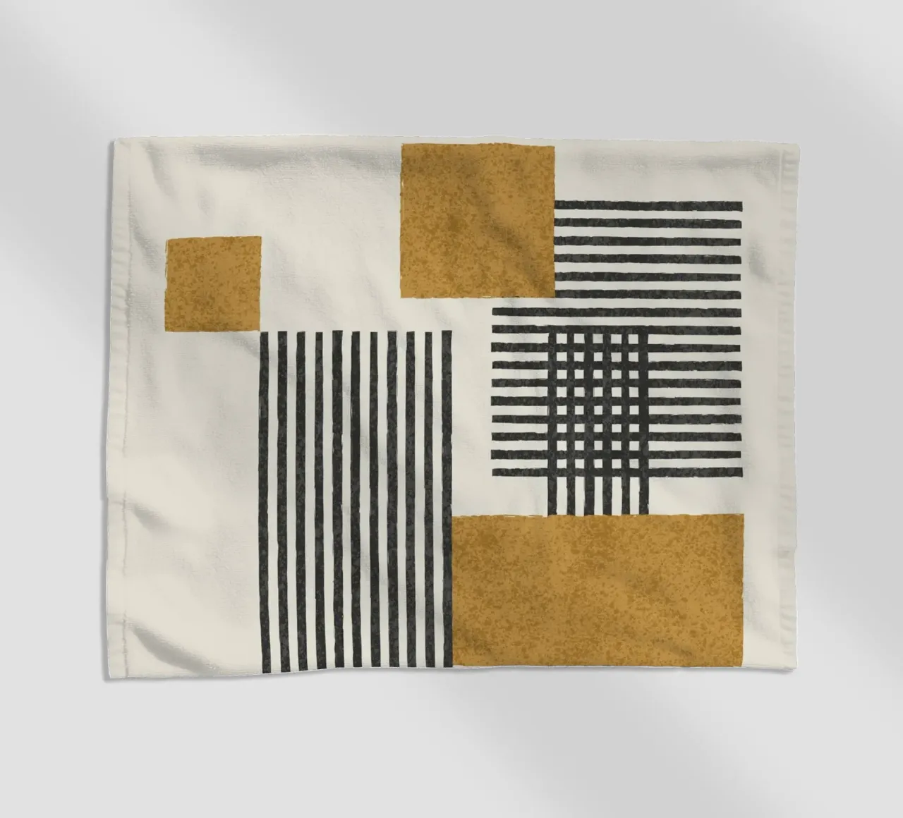 Composizione a righe e quadrati - Oro astratto telo mare da MoonlightPrint
