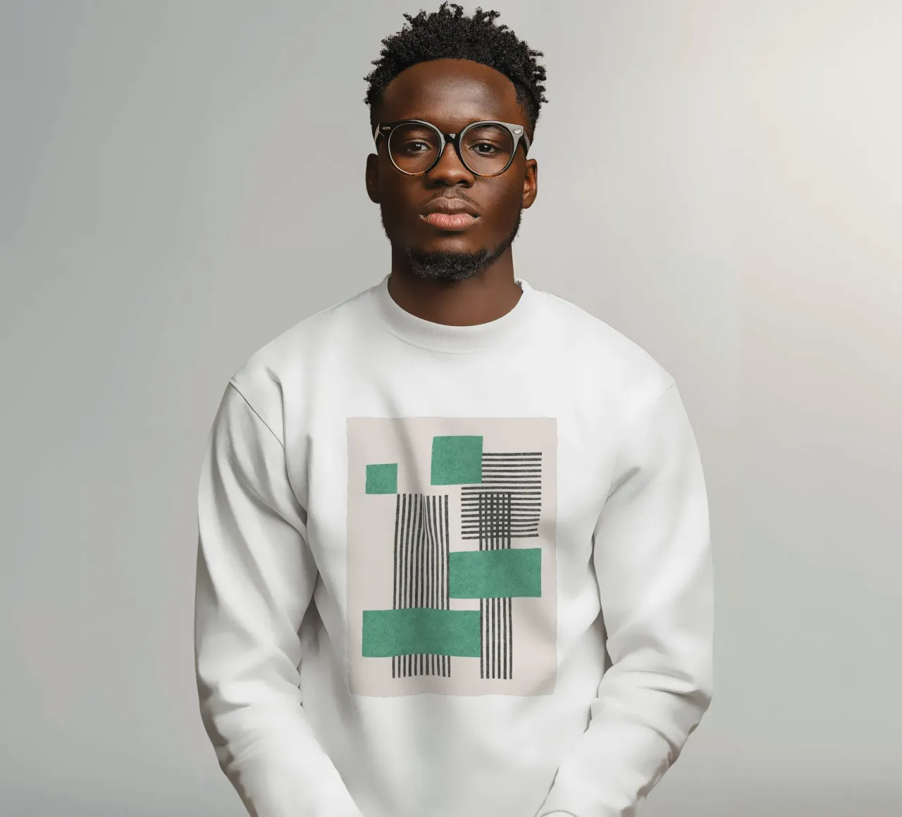 Strepen en vierkant Compositie - Abstract sweatshirt van MoonlightPrint