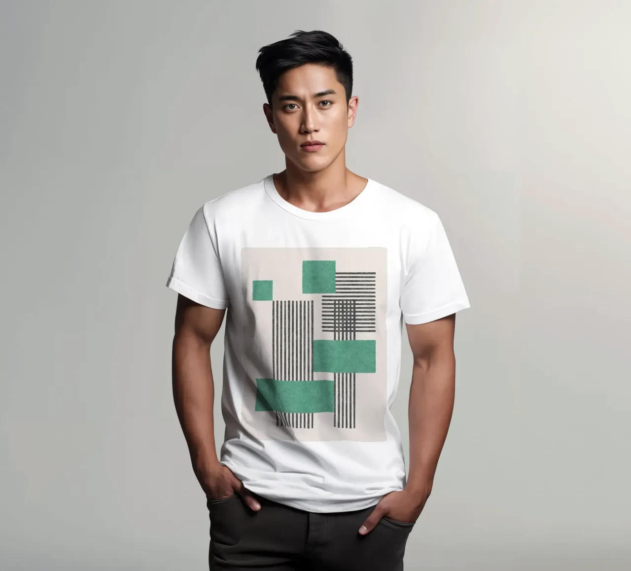Composizione a righe e quadrati - Astratto t-shirt da MoonlightPrint