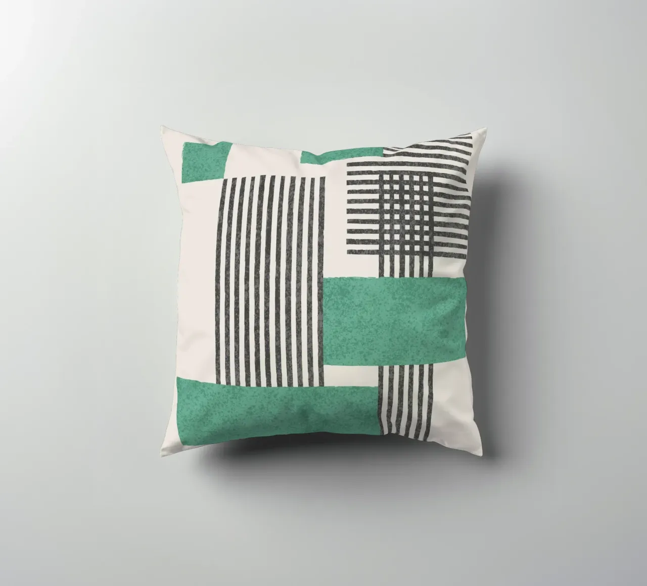 Composizione a righe e quadrati - Astratto cuscino da MoonlightPrint