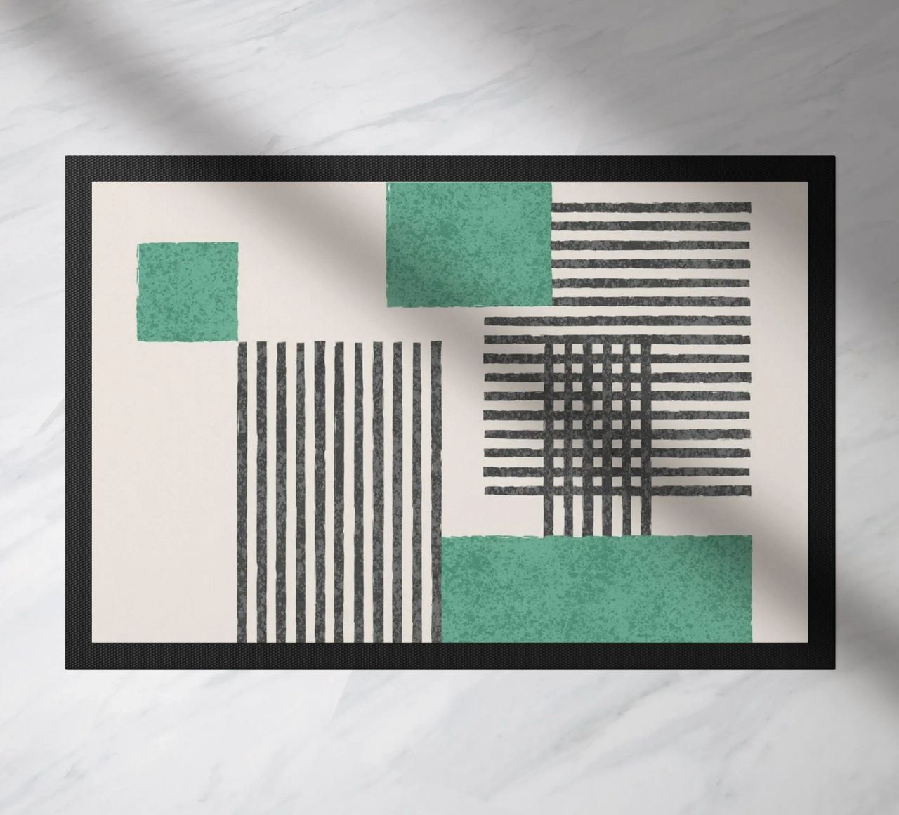 Composition de rayures et de carrés - Abstrait paillasson de MoonlightPrint