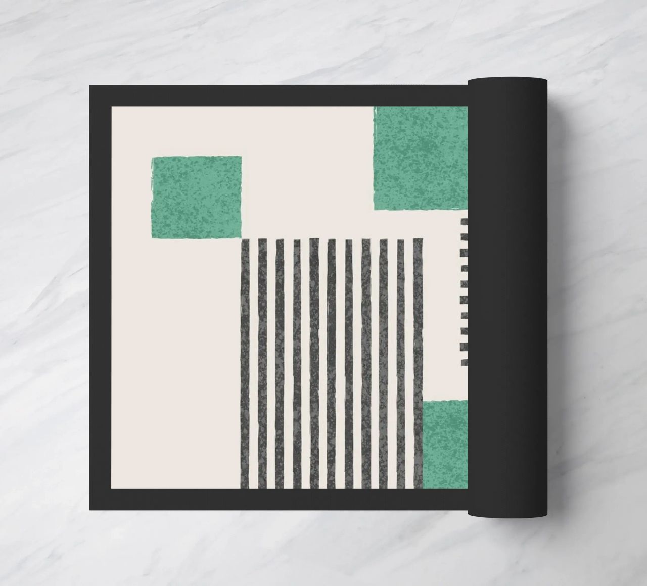 Composition de rayures et de carrés - Abstrait paillasson de MoonlightPrint
