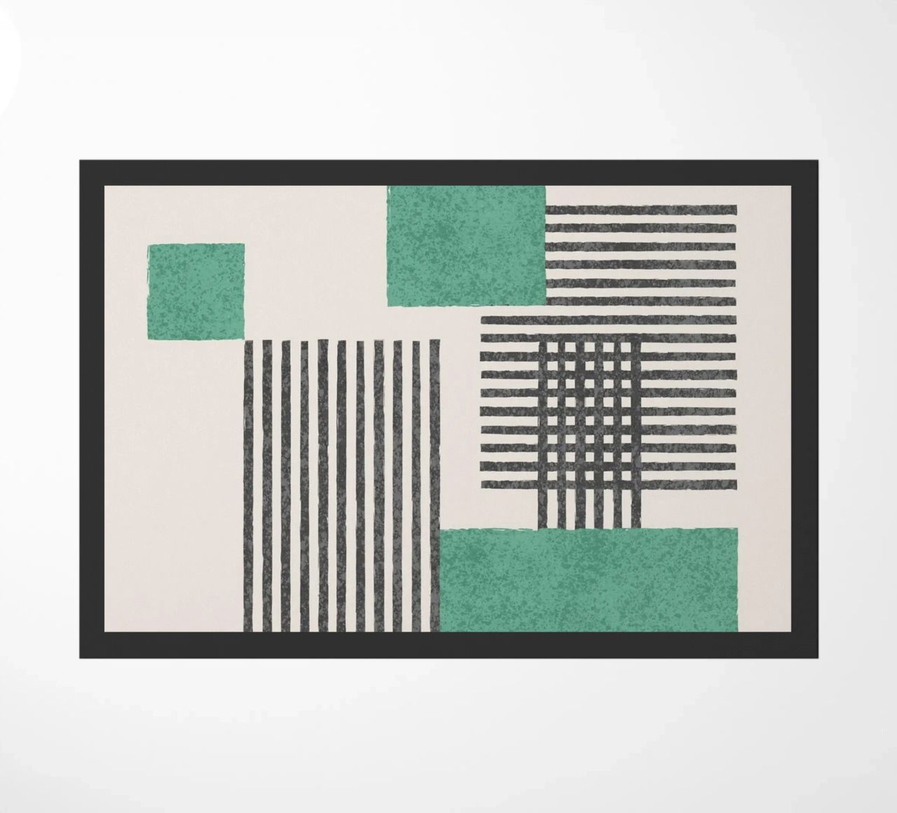 Composition de rayures et de carrés - Abstrait paillasson de MoonlightPrint
