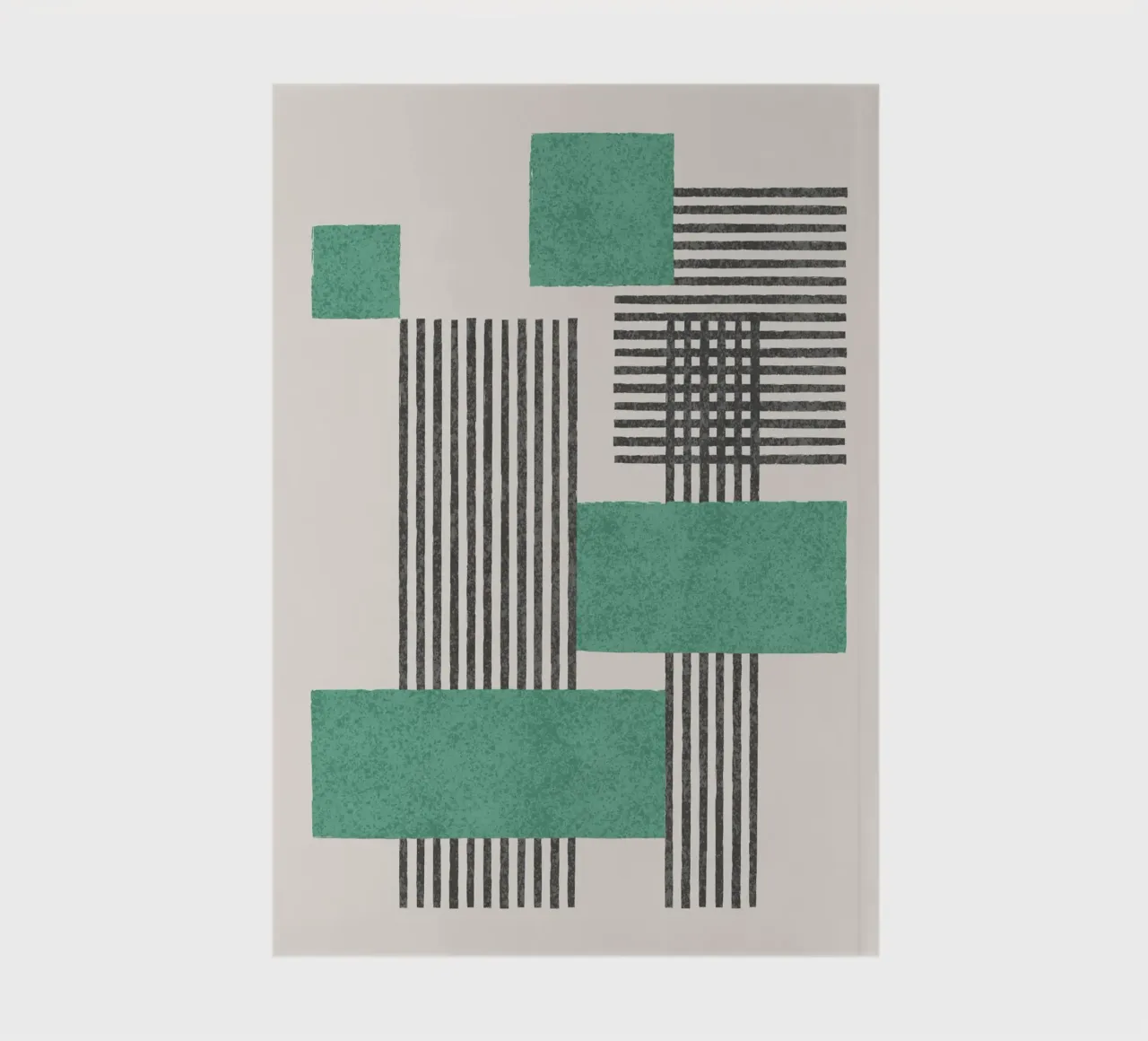 Stripes and Square Composition - Abstract notebook by MoonlightPrint