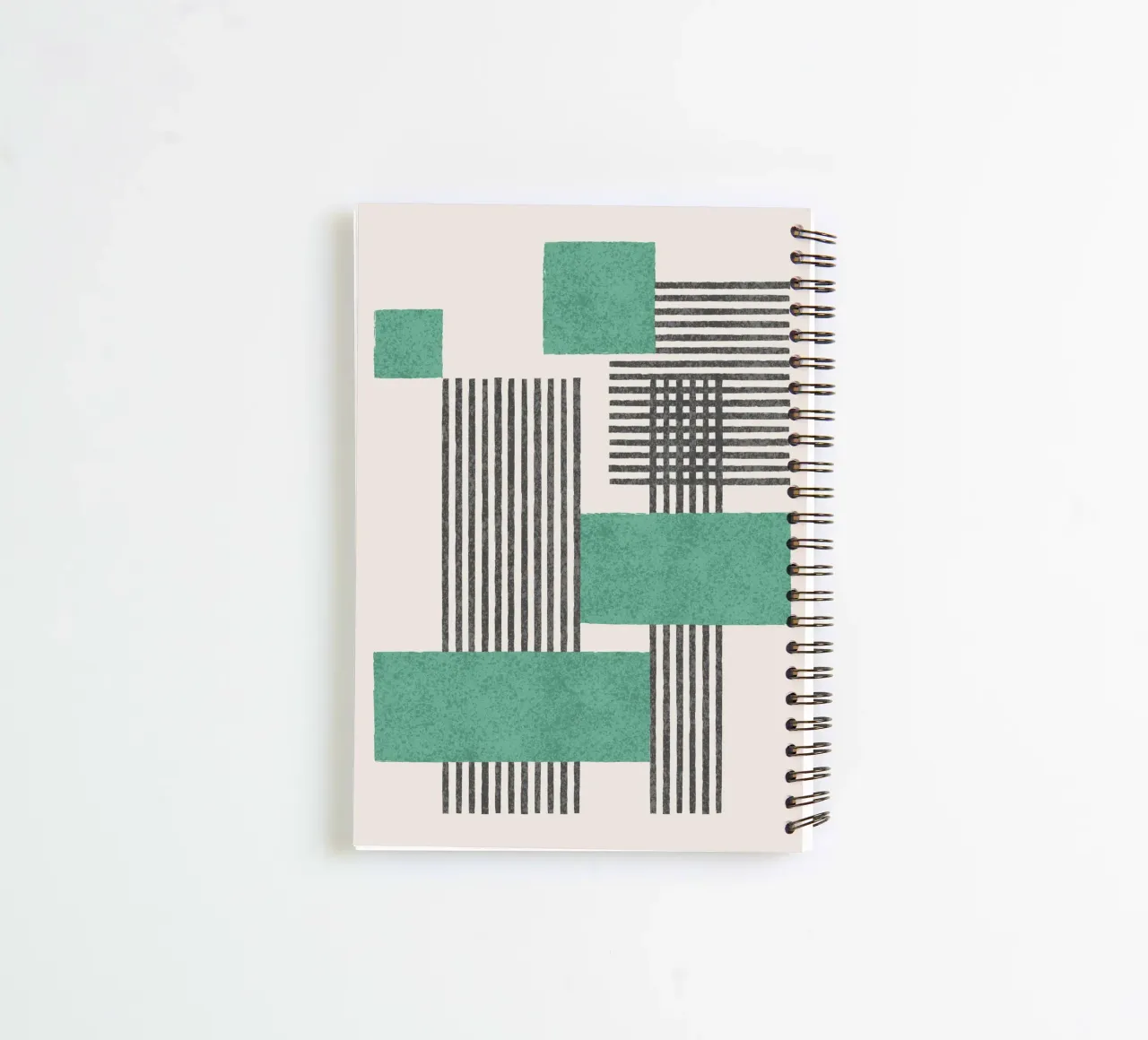 Stripes and Square Composition - Abstract spiral notebook by MoonlightPrint