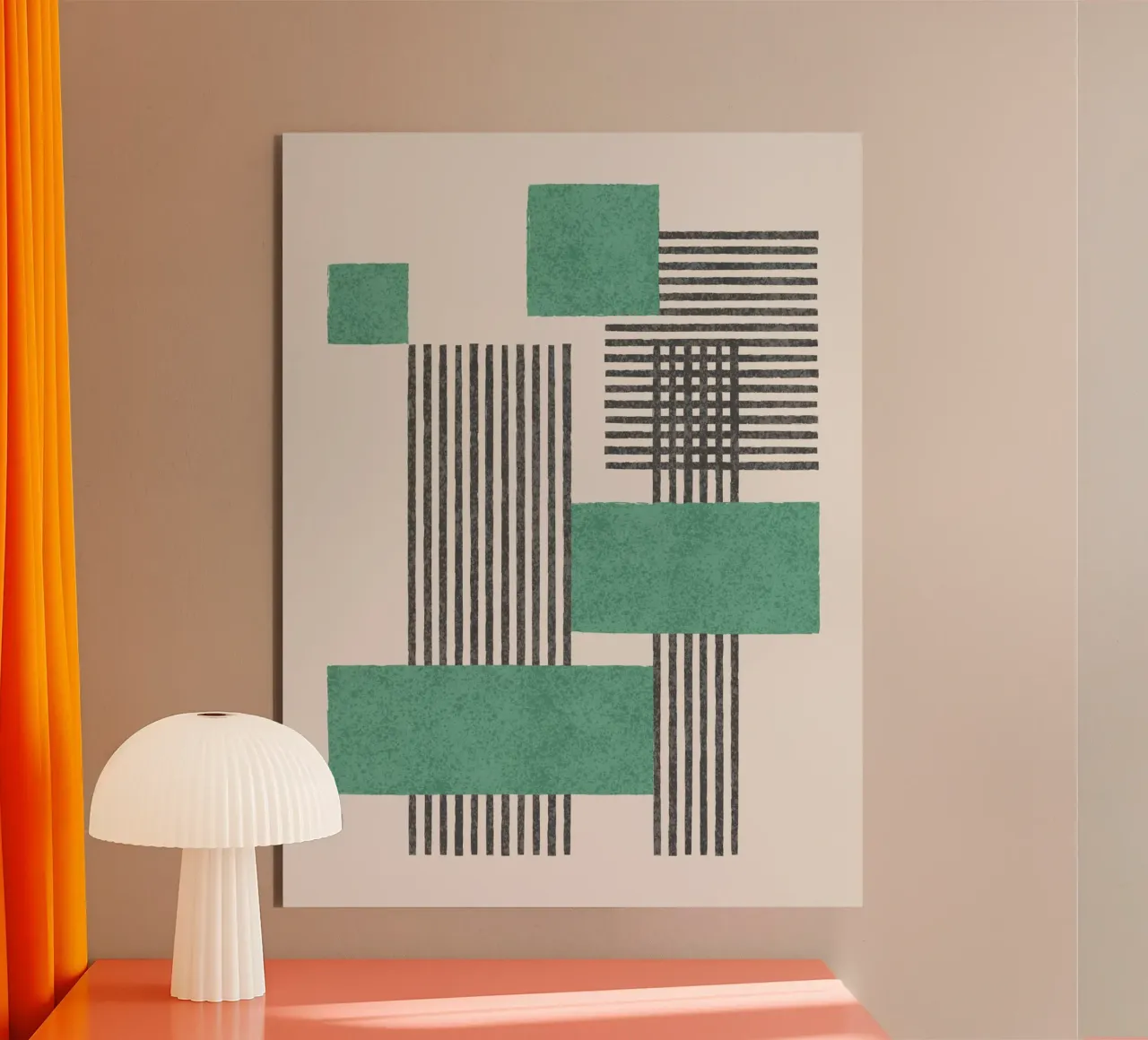 Composizione a righe e quadrati - Astratto alluminio dibond da MoonlightPrint