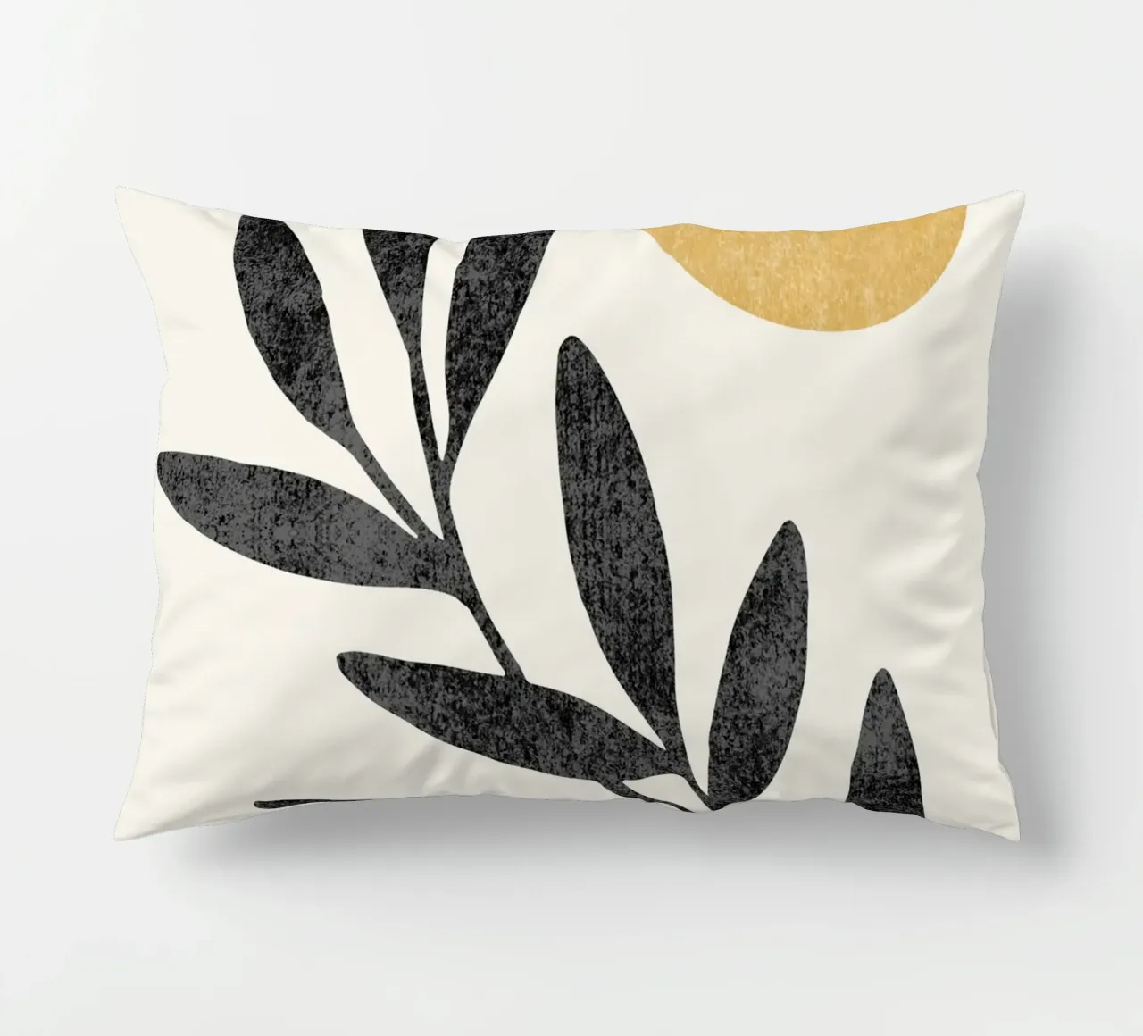 Leaf Sun 1 - Oro nero cuscino da MoonlightPrint