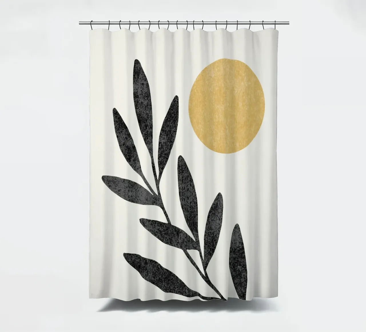 Leaf Sun 1 - Oro nero tenda da doccia da MoonlightPrint