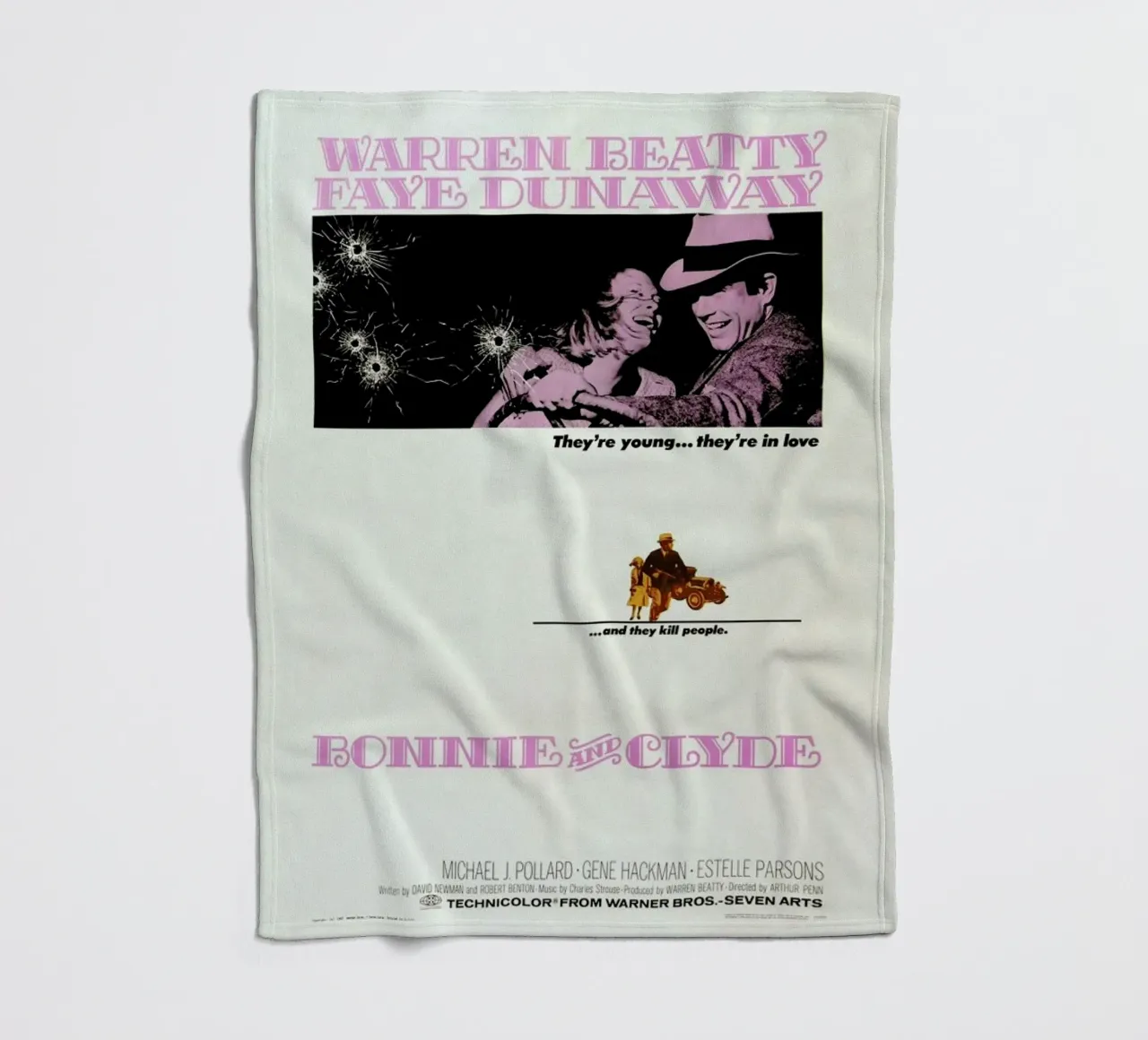 ‘Bonnie and Clyde’ Retro Movie Poster coperta in pile da Gallery Print and Art Limited