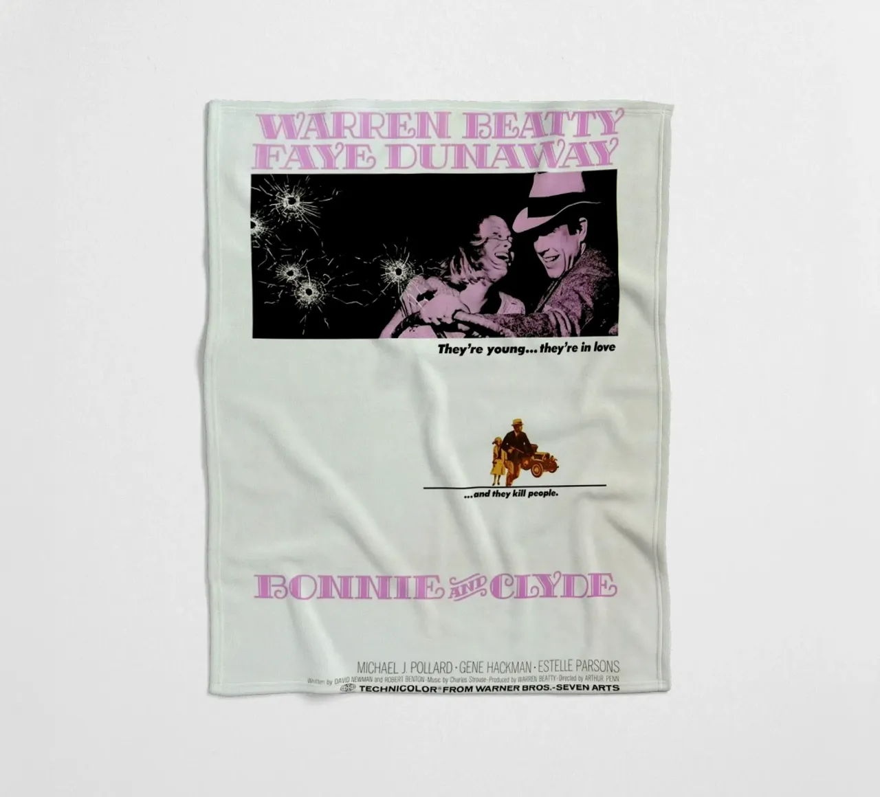 ‘Bonnie and Clyde’ Retro Movie Poster coperta in pile da Gallery Print and Art Limited