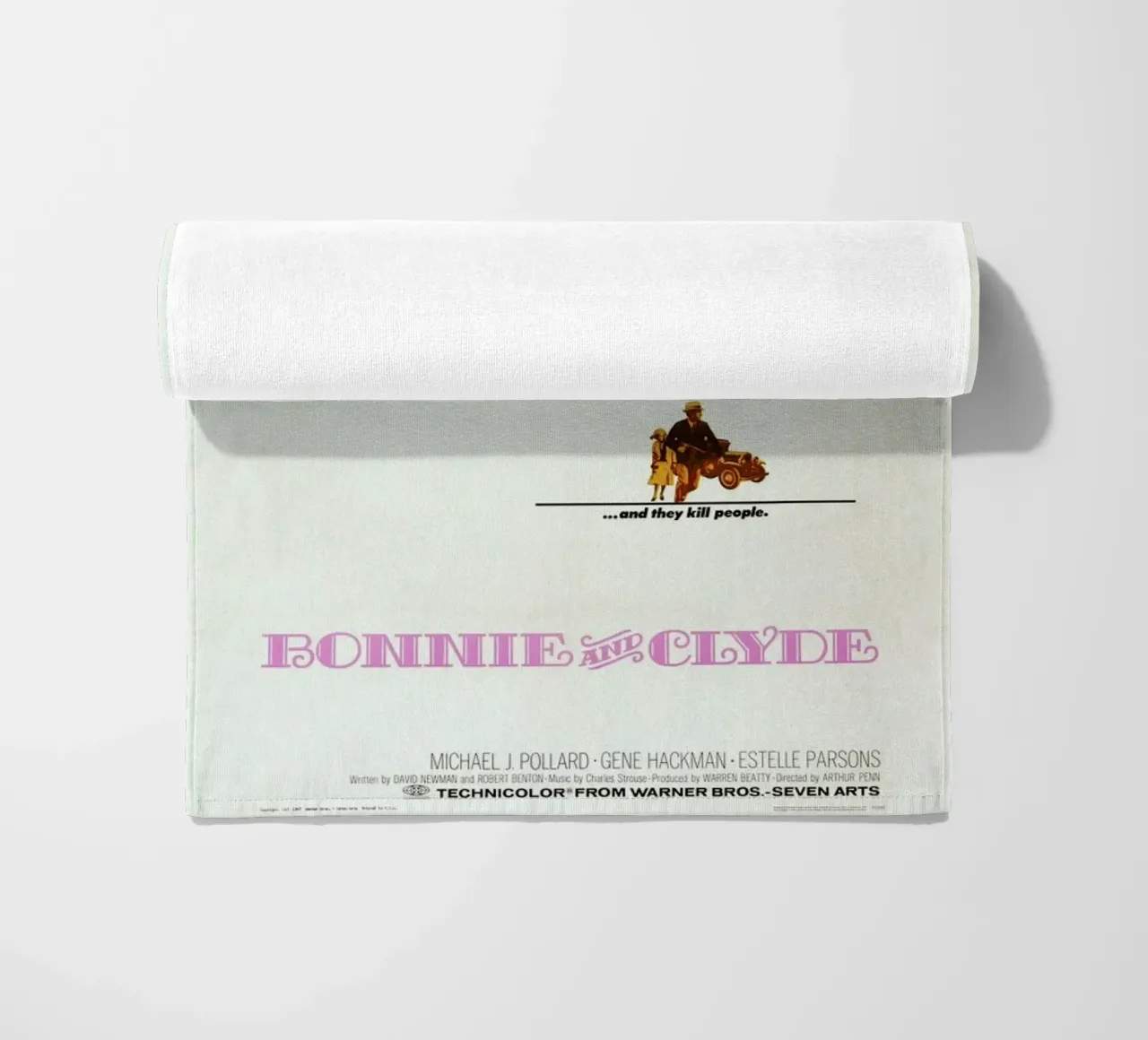 ‘Bonnie and Clyde’ Retro Movie Poster telo mare da Gallery Print and Art Limited
