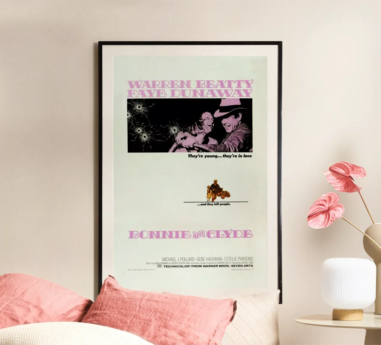 ‘Bonnie and Clyde’ Retro Movie Poster carta hahnemühle da Gallery Print and Art Limited