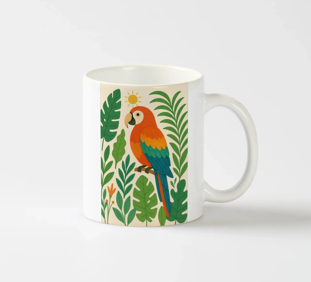 Pappagallo nella giungla tazza in ceramica da Studio M