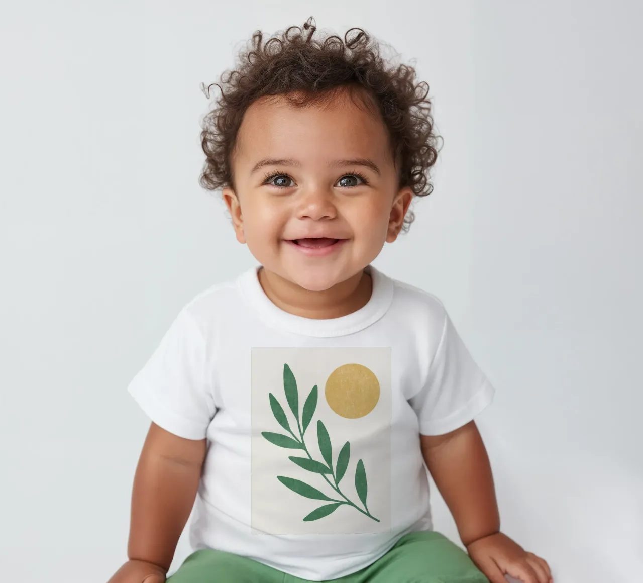 Leaf Sun - Green Gold baby t-shirt by MoonlightPrint