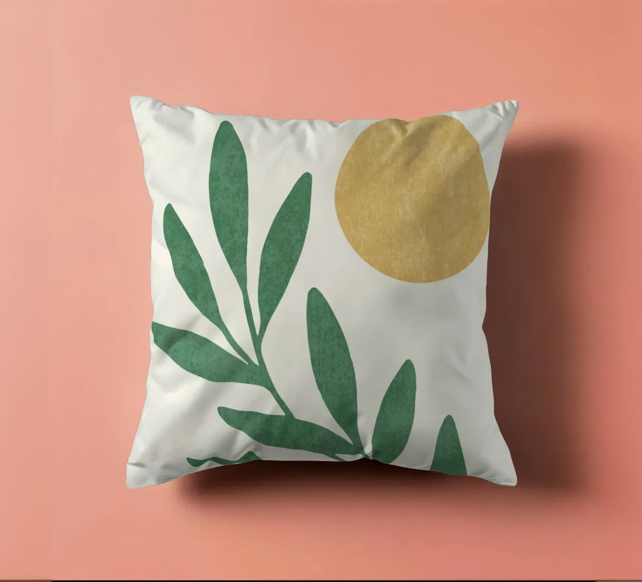 Sole a foglia - Oro verde cuscino da MoonlightPrint
