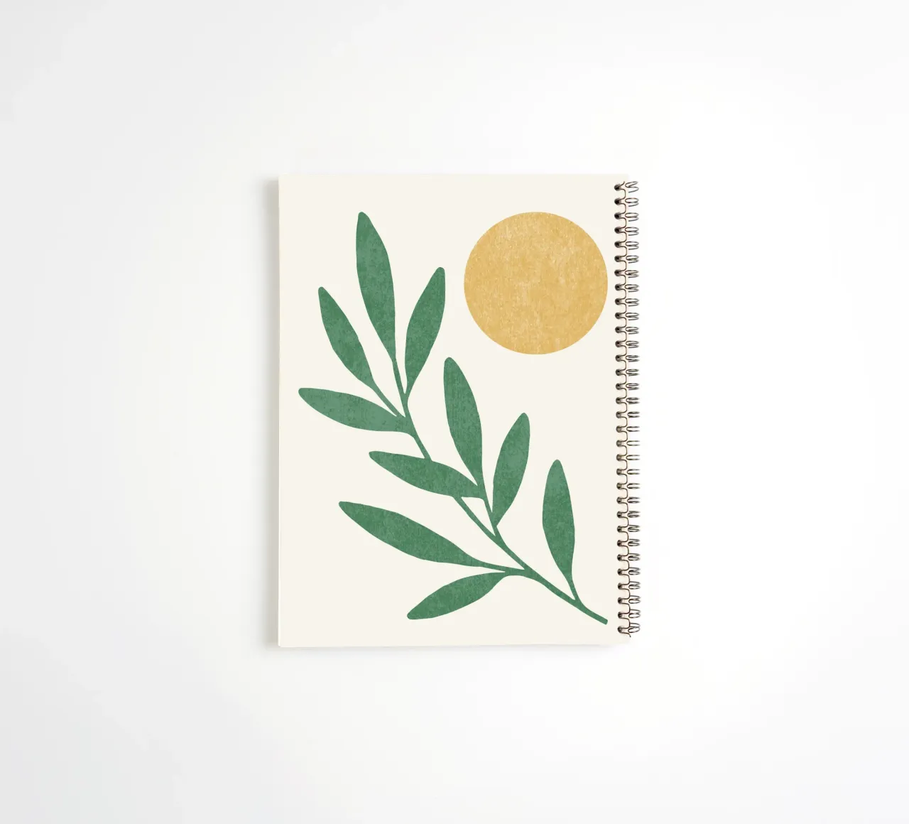 Feuilles de soleil - Vert d'or carnet à spirale de MoonlightPrint