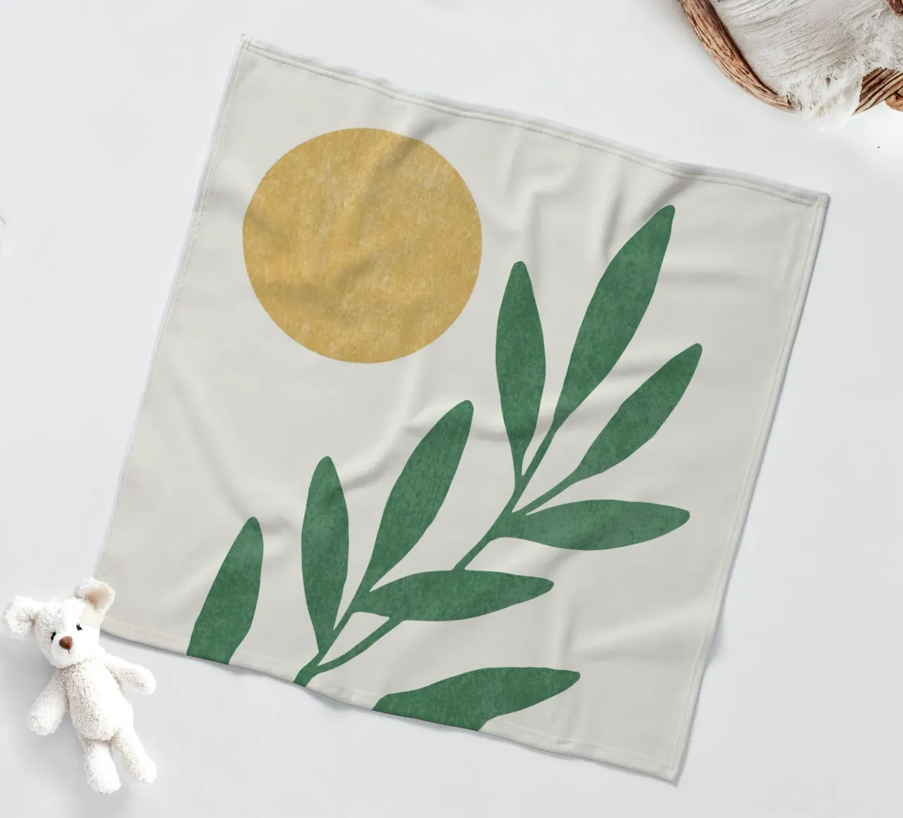 Sole a foglia - Oro verde coperta in pile da MoonlightPrint