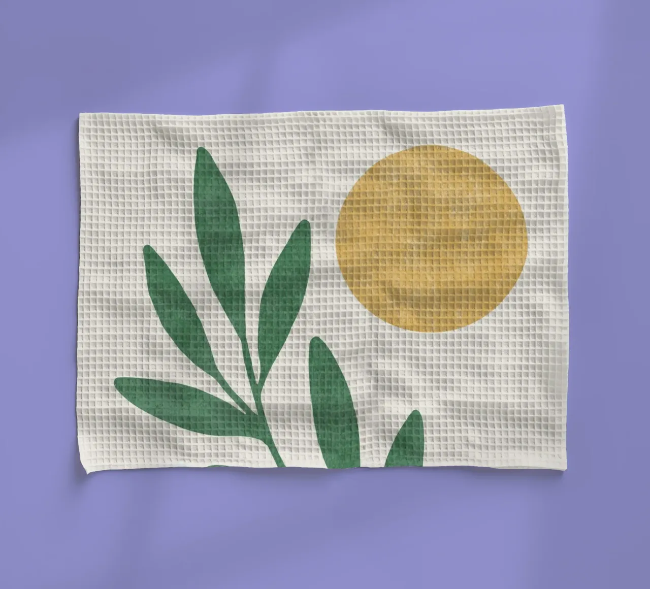 Feuilles de soleil - Vert d'or torchon de MoonlightPrint