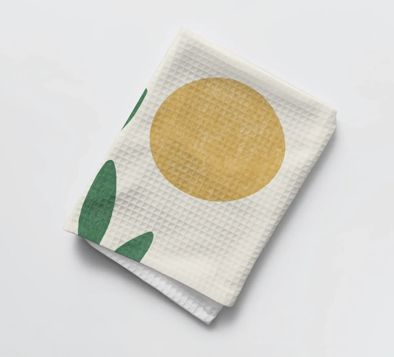 Feuilles de soleil - Vert d'or torchon de MoonlightPrint