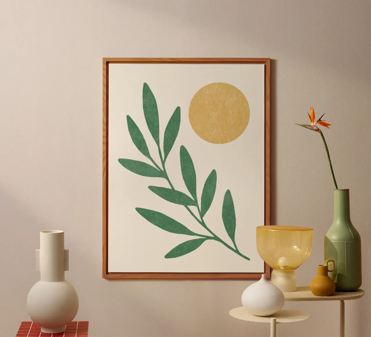 Sole a foglia - Oro verde alluminio dibond da MoonlightPrint