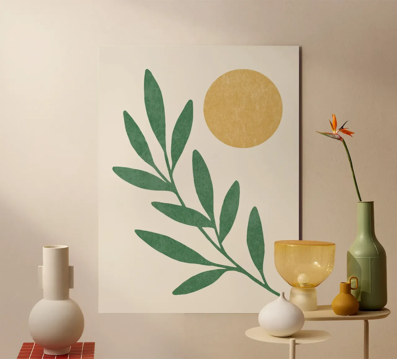 Sole a foglia - Oro verde alluminio dibond da MoonlightPrint