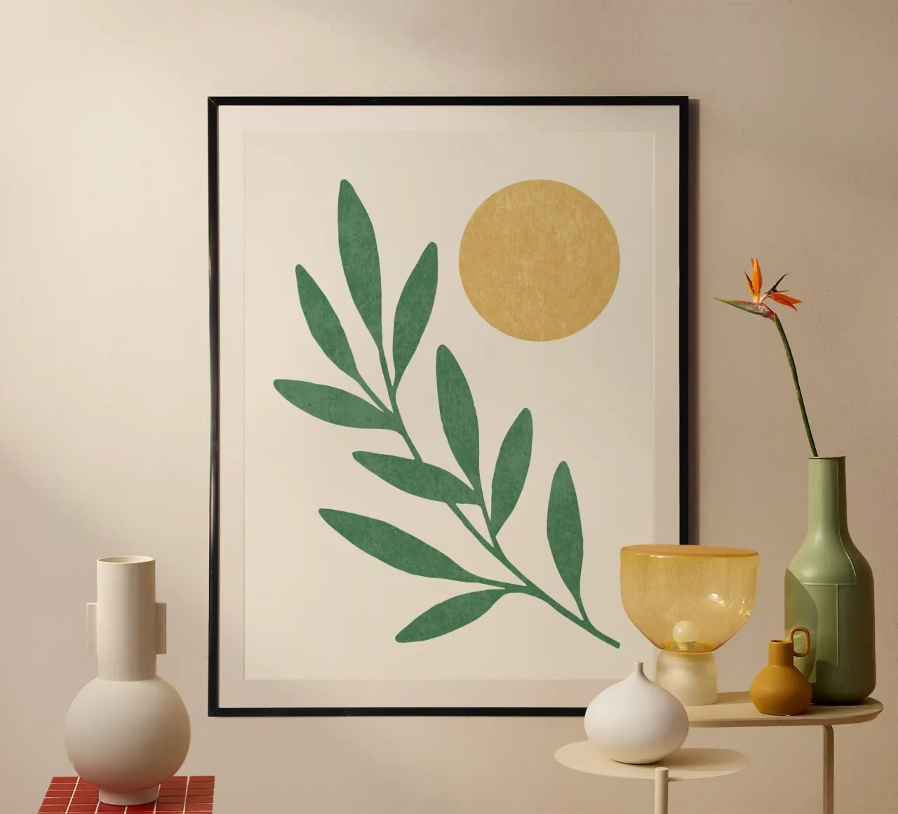 Feuilles de soleil - Vert d'or hahnemühle de MoonlightPrint