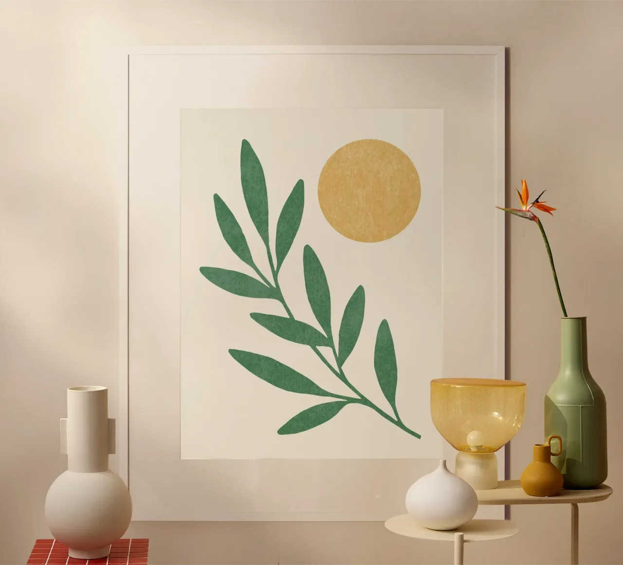 Feuilles de soleil - Vert d'or hahnemühle de MoonlightPrint