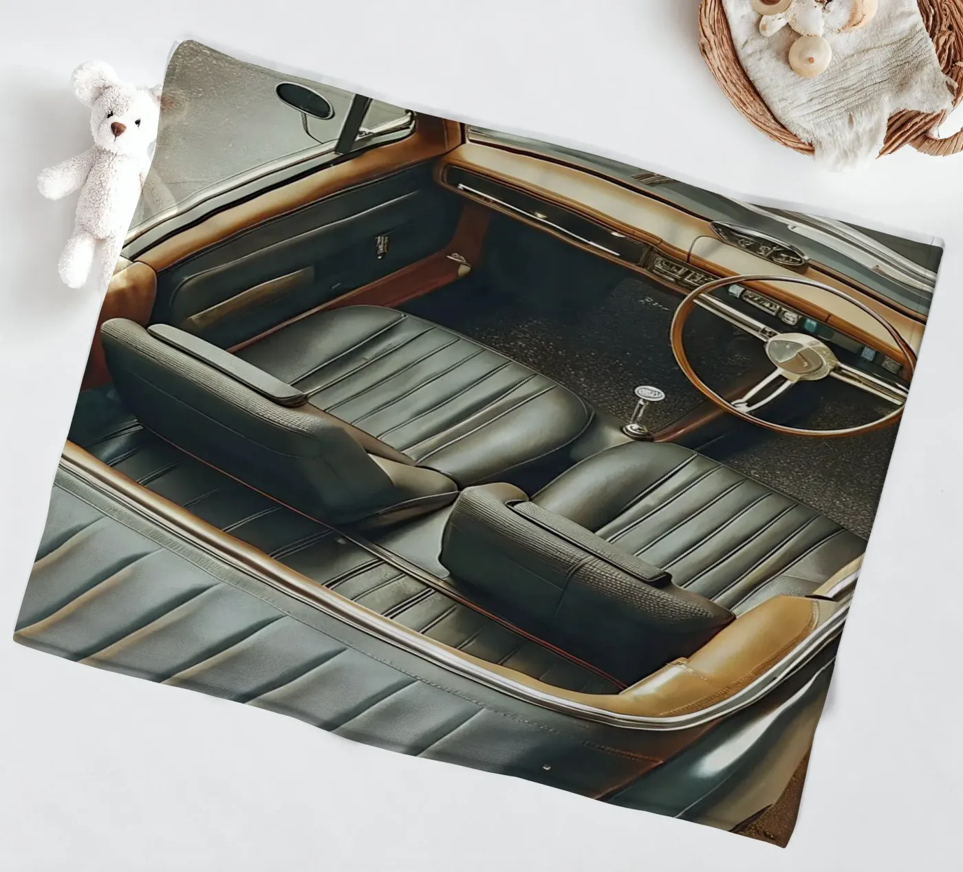 Antike Oldtimer Fleecedecke von CAR EDITION