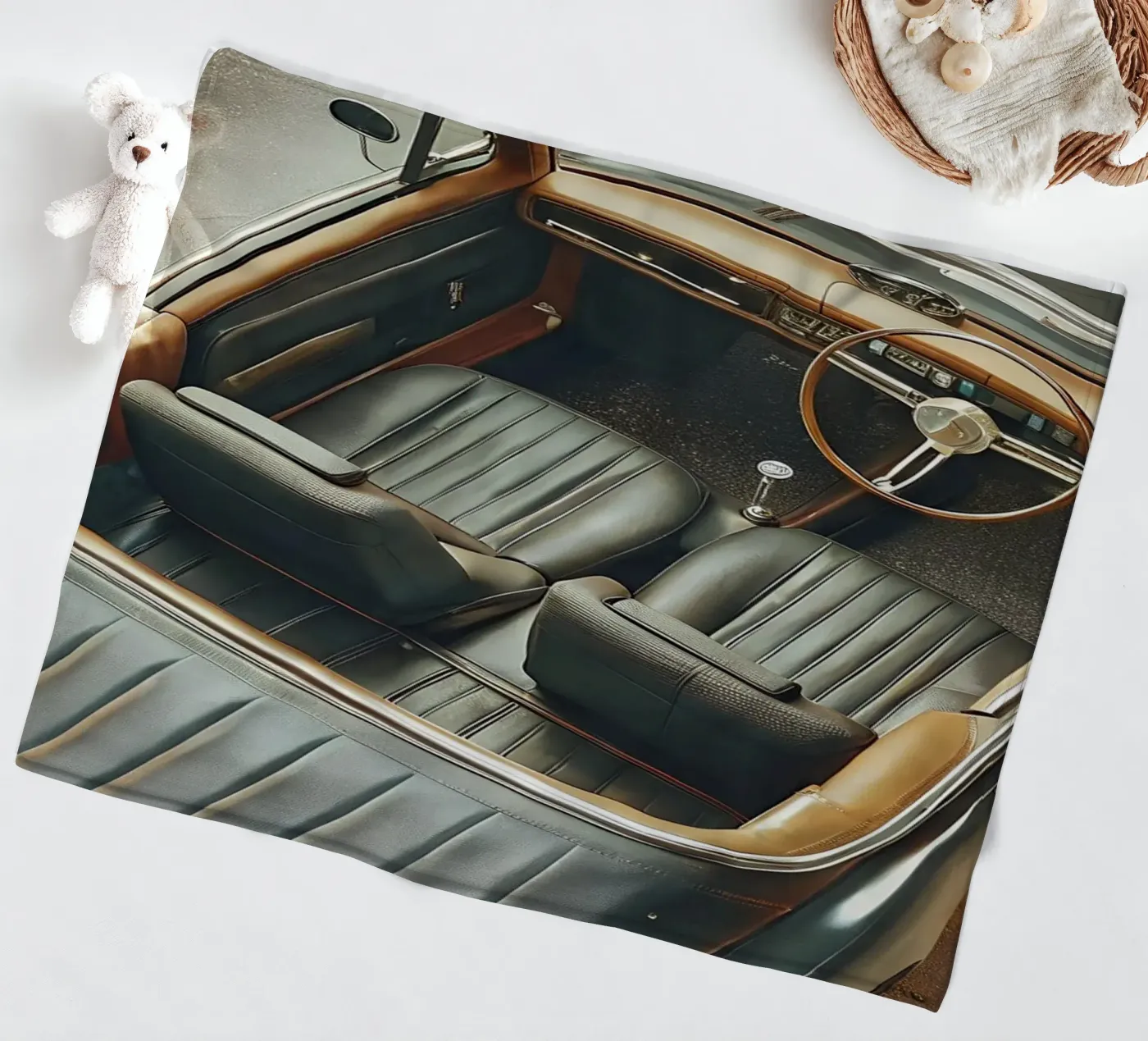 Antike Oldtimer Fleecedecke von CAR EDITION