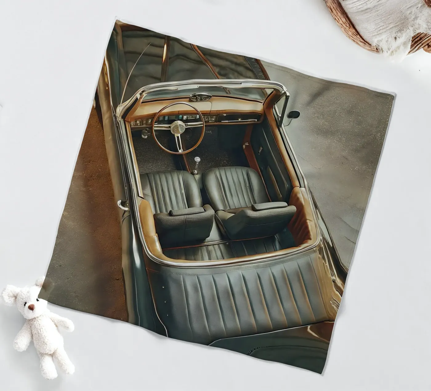 Antike Oldtimer Fleecedecke von CAR EDITION