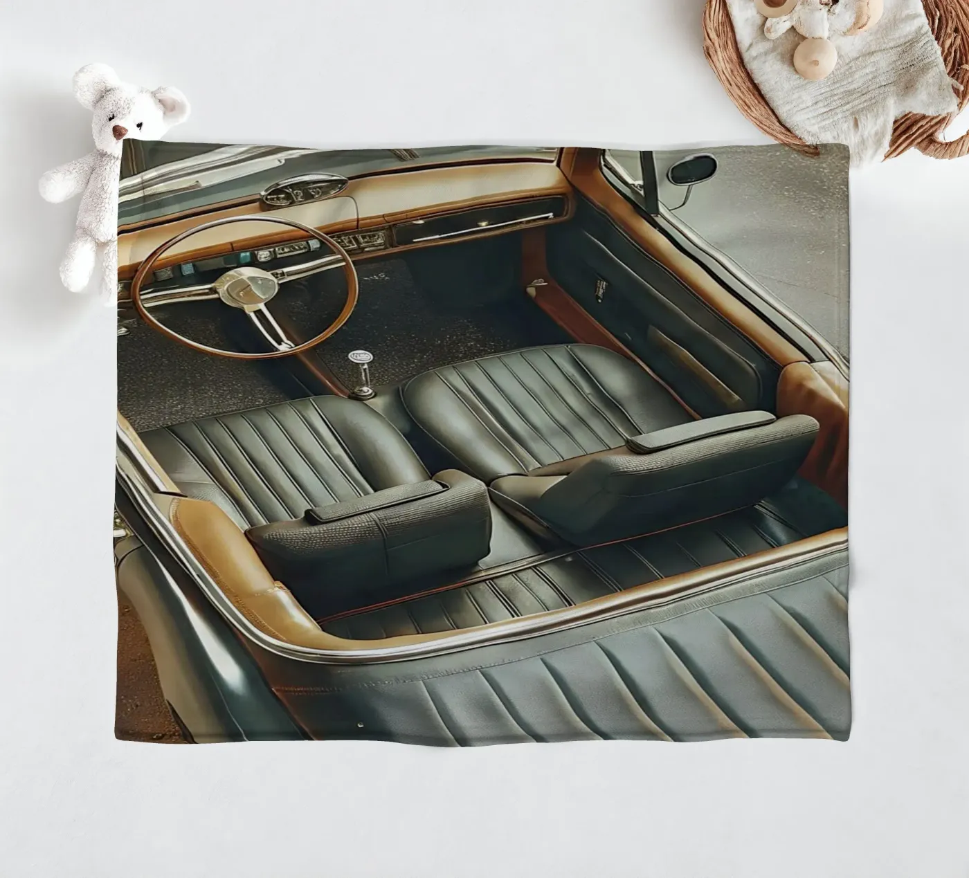 Antike Oldtimer Fleecedecke von CAR EDITION