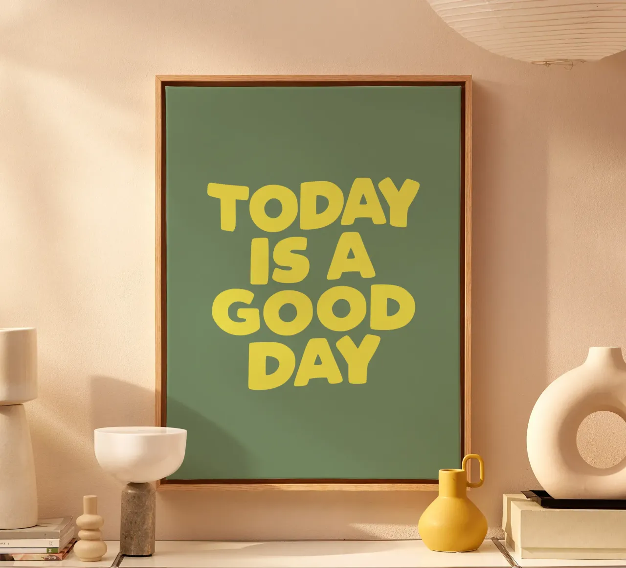 Today is a Good Day Vrolijk Opbeurend Vreugdevol Typografie canvas van THE MOTIVATED TYPE