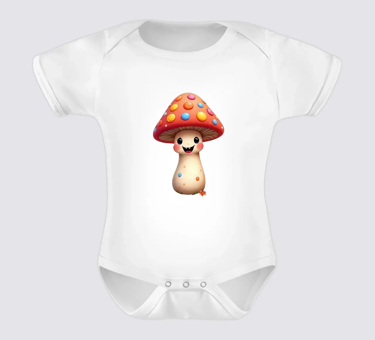 Mushroom_2a short-sleeve baby romper by Tierisch bunt by LK
