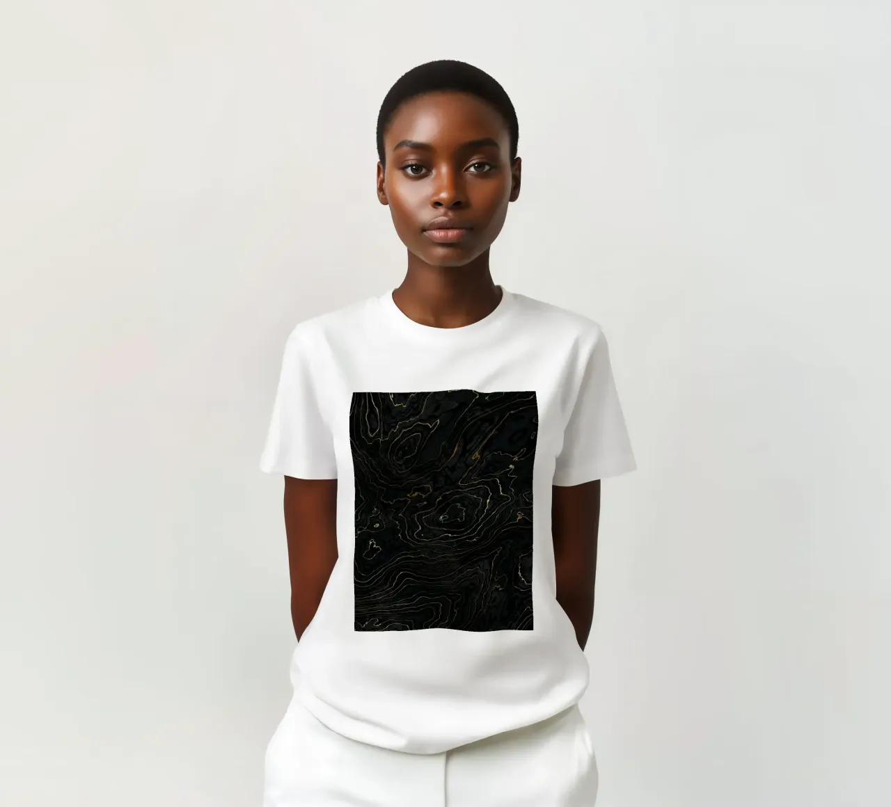 Portoro Texture marmo nero e oro I t-shirt da amini54