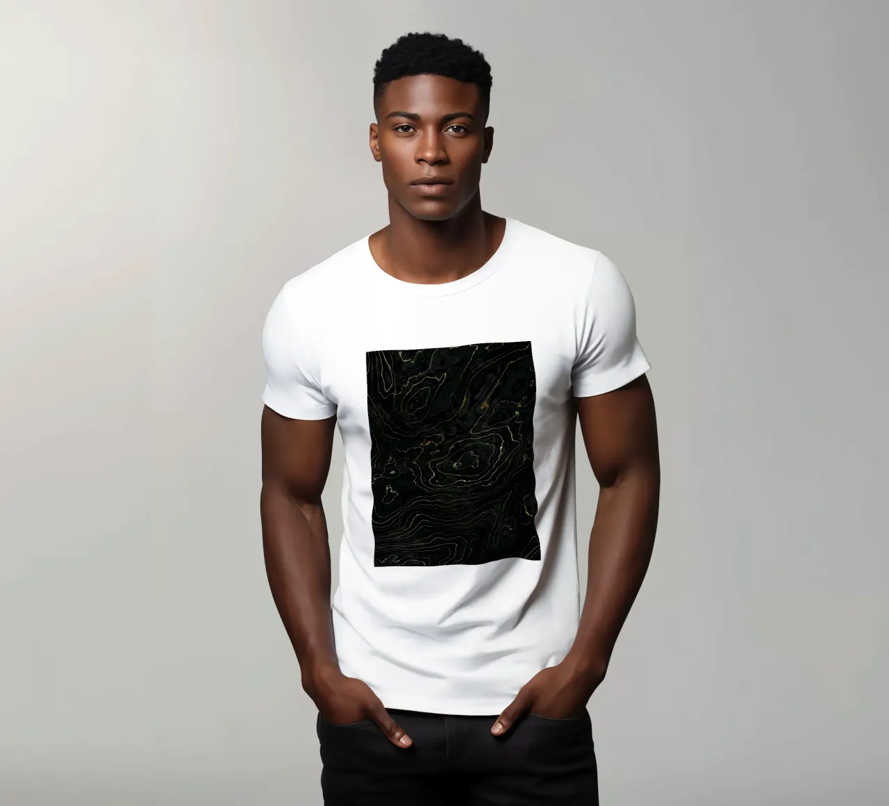 Portoro Texture marmo nero e oro I t-shirt da amini54