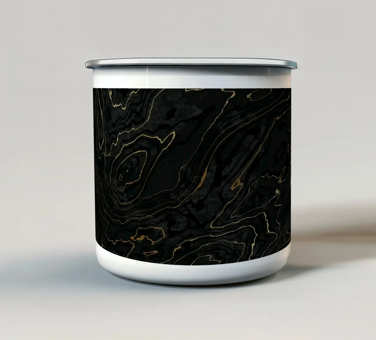 Portoro Texture marmo nero e oro I tazza in smalto da amini54
