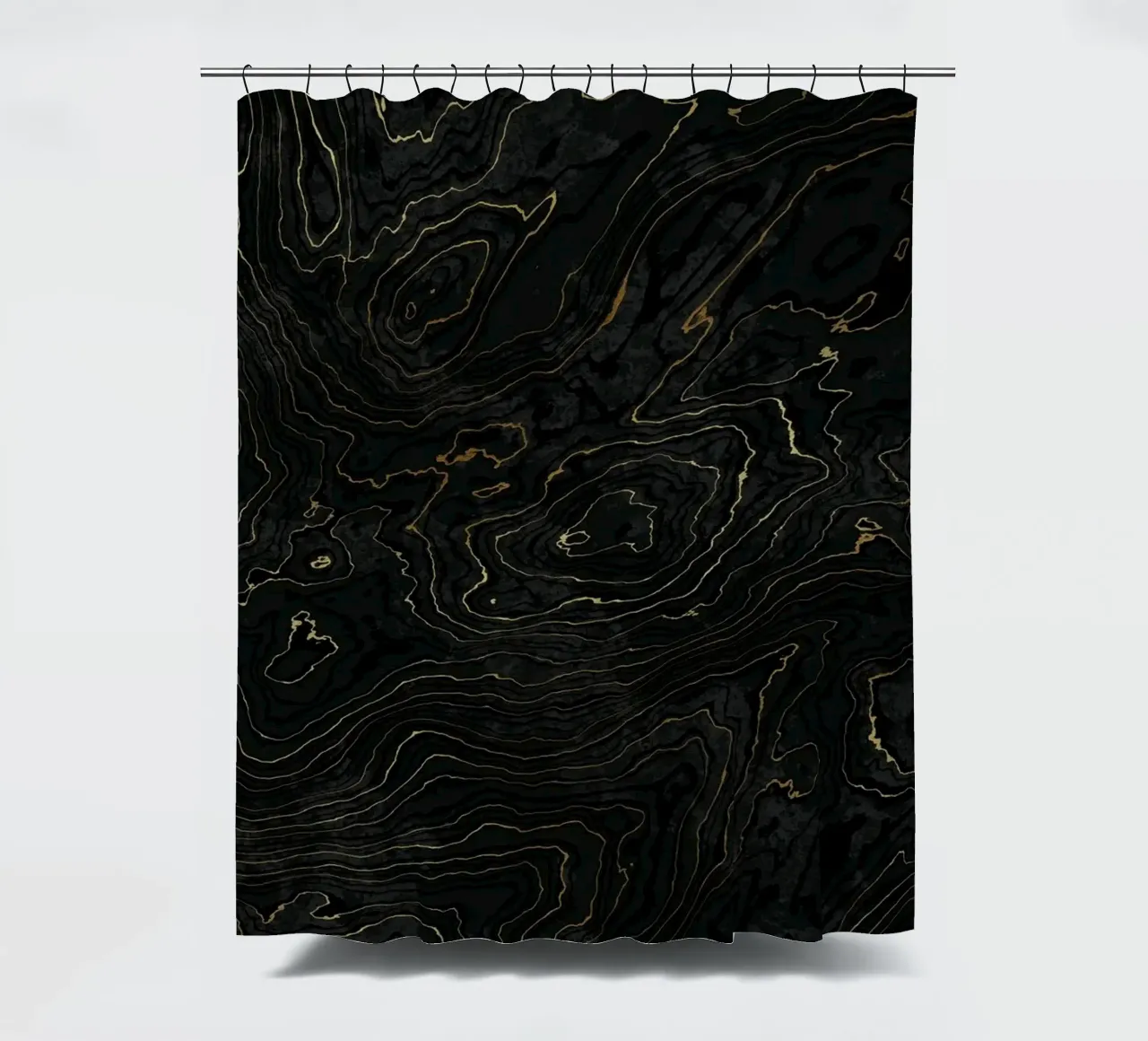 Portoro Black and Gold Marble Texture I shower curtain by amini54