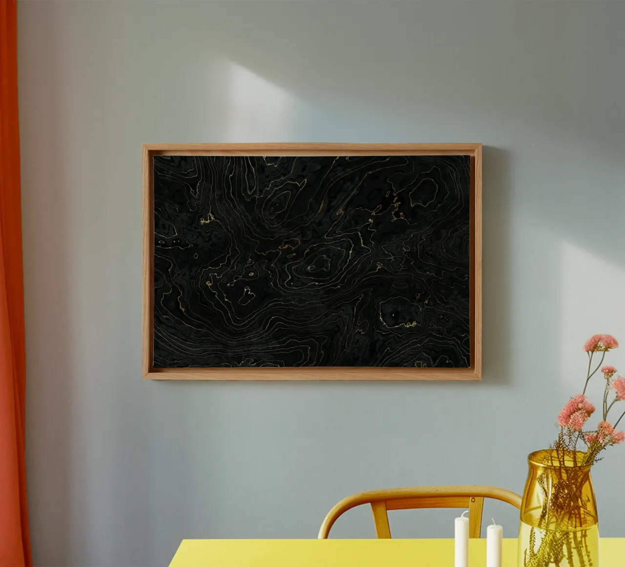 Portoro Black and Gold Marble Texture I canvas by amini54