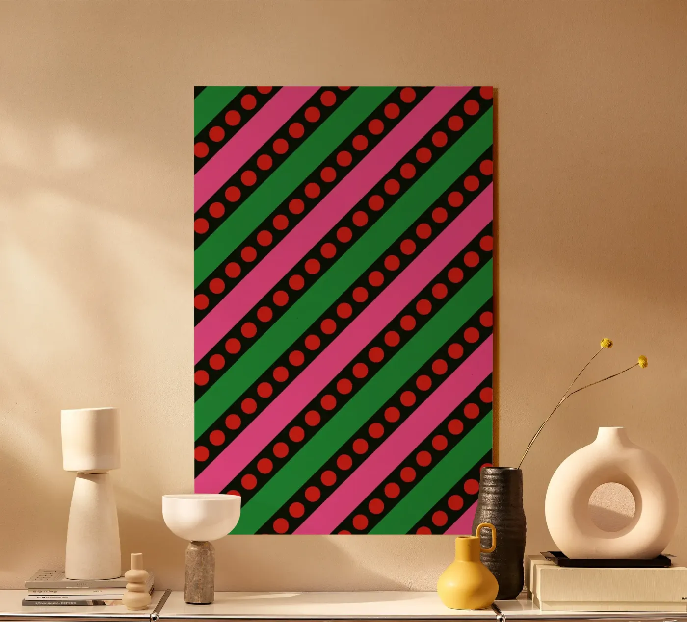 Stripes And Bubbles Acryl-Glas von Bo Lundberg