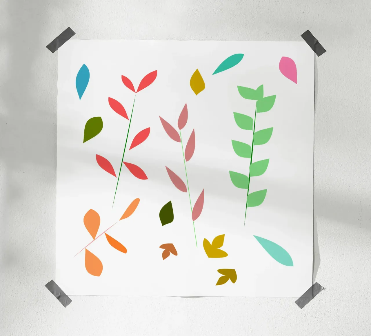 Erbe colorate poster con telaio in alluminio da LaylaOzPatterns