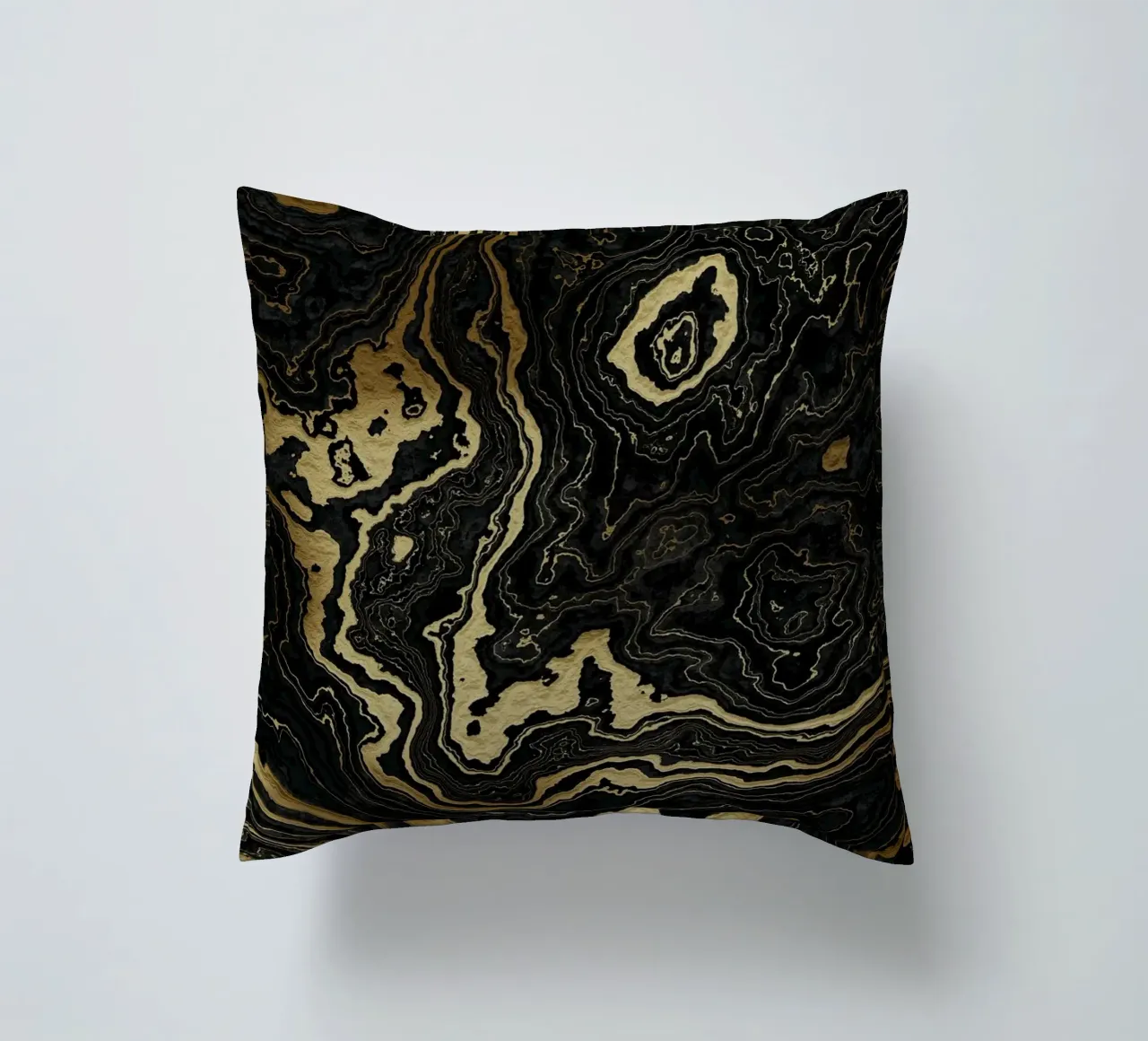 Portoro Texture marmo nero e oro II cuscino da amini54
