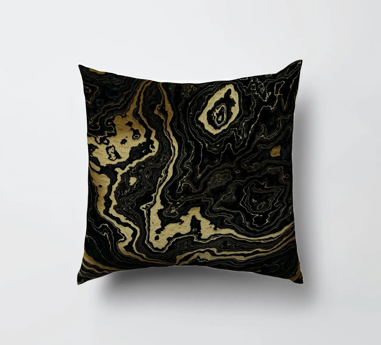 Portoro Texture marmo nero e oro II cuscino da amini54