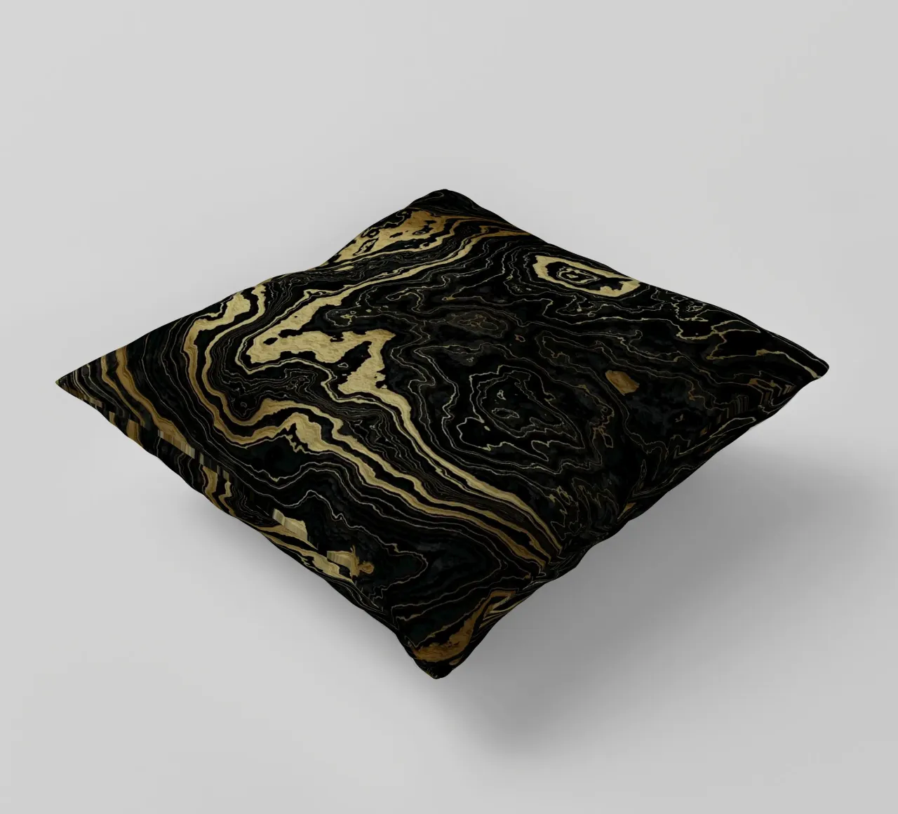 Portoro Texture marmo nero e oro II cuscino da amini54