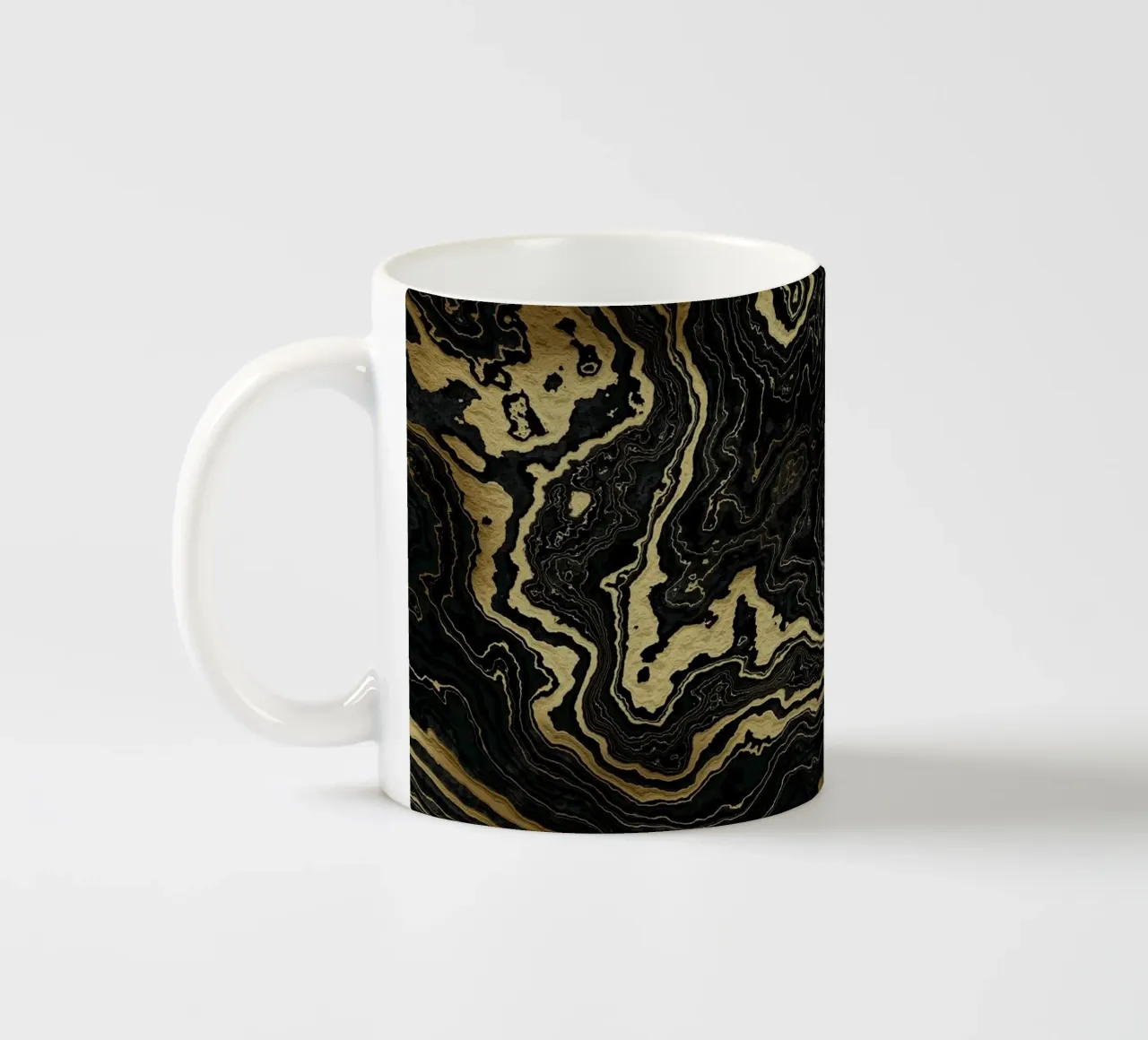 Portoro Texture marmo nero e oro II tazza in ceramica da amini54