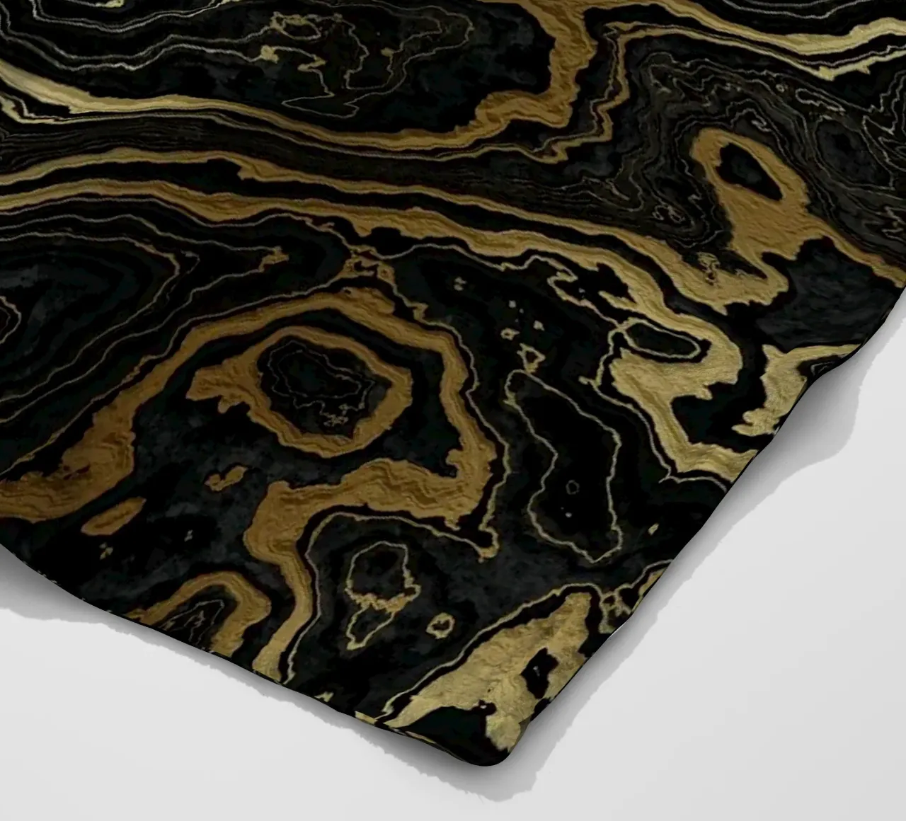 Portoro Texture marmo nero e oro II coperta in pile da amini54