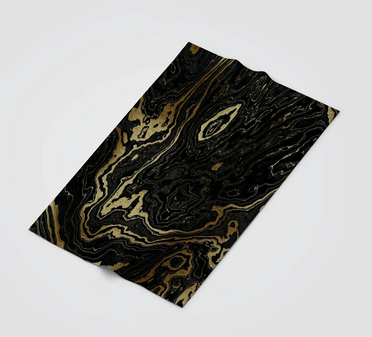 Portoro Texture marmo nero e oro II coperta in pile da amini54