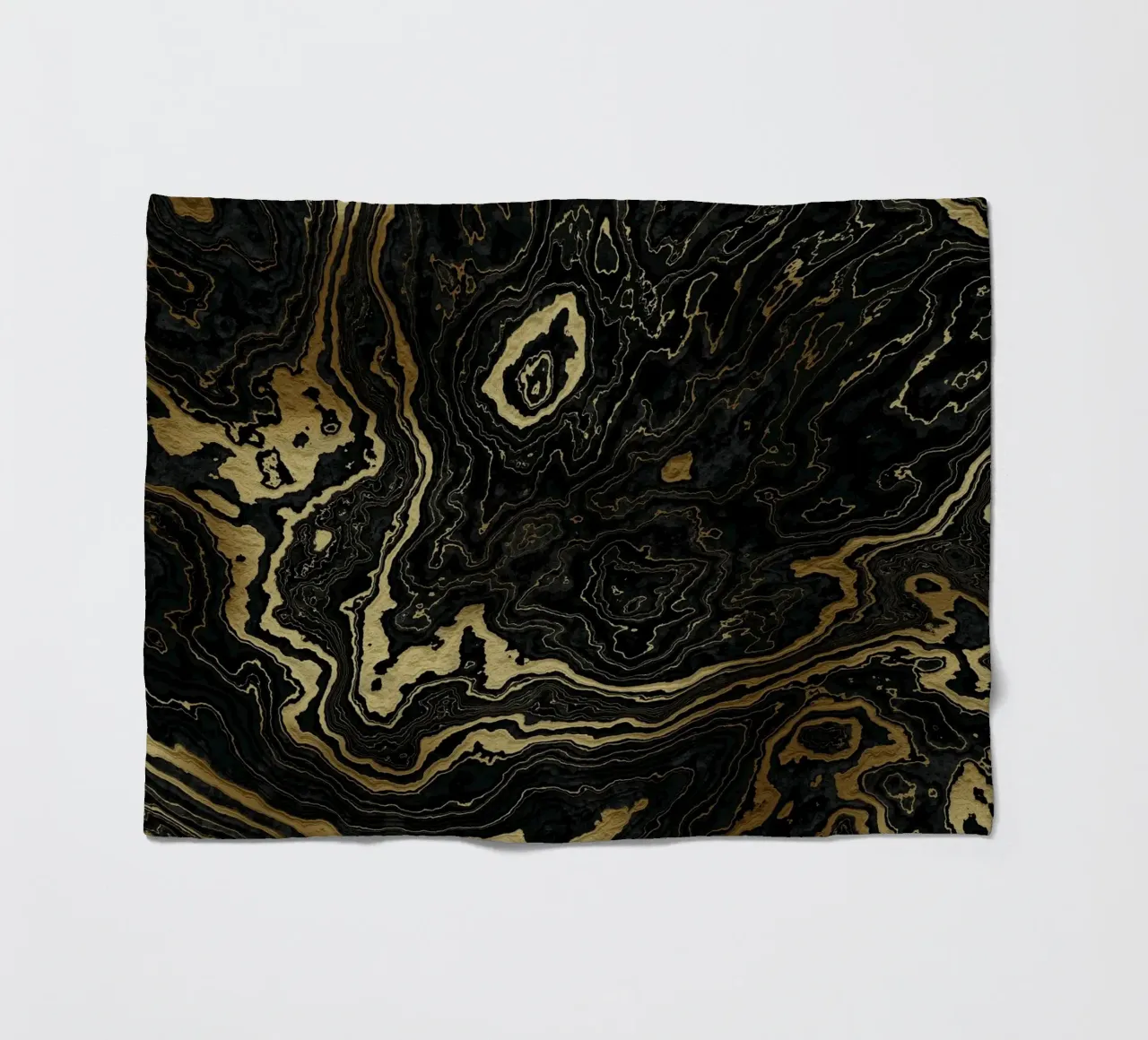 Portoro Texture marmo nero e oro II coperta in pile da amini54