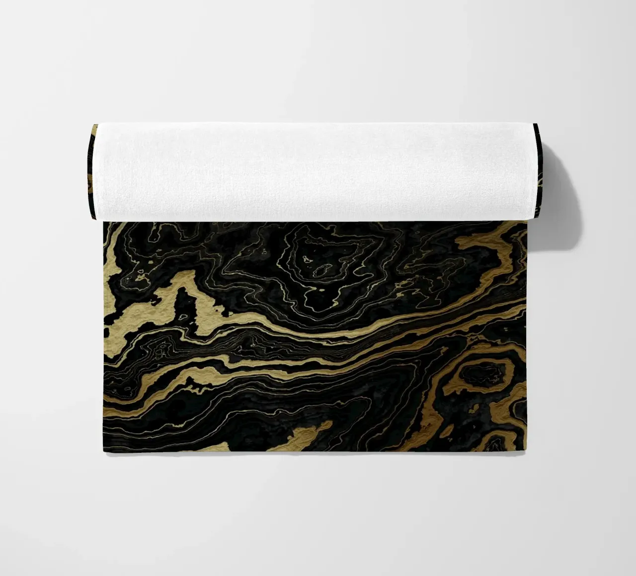 Portoro Texture marmo nero e oro II telo mare da amini54