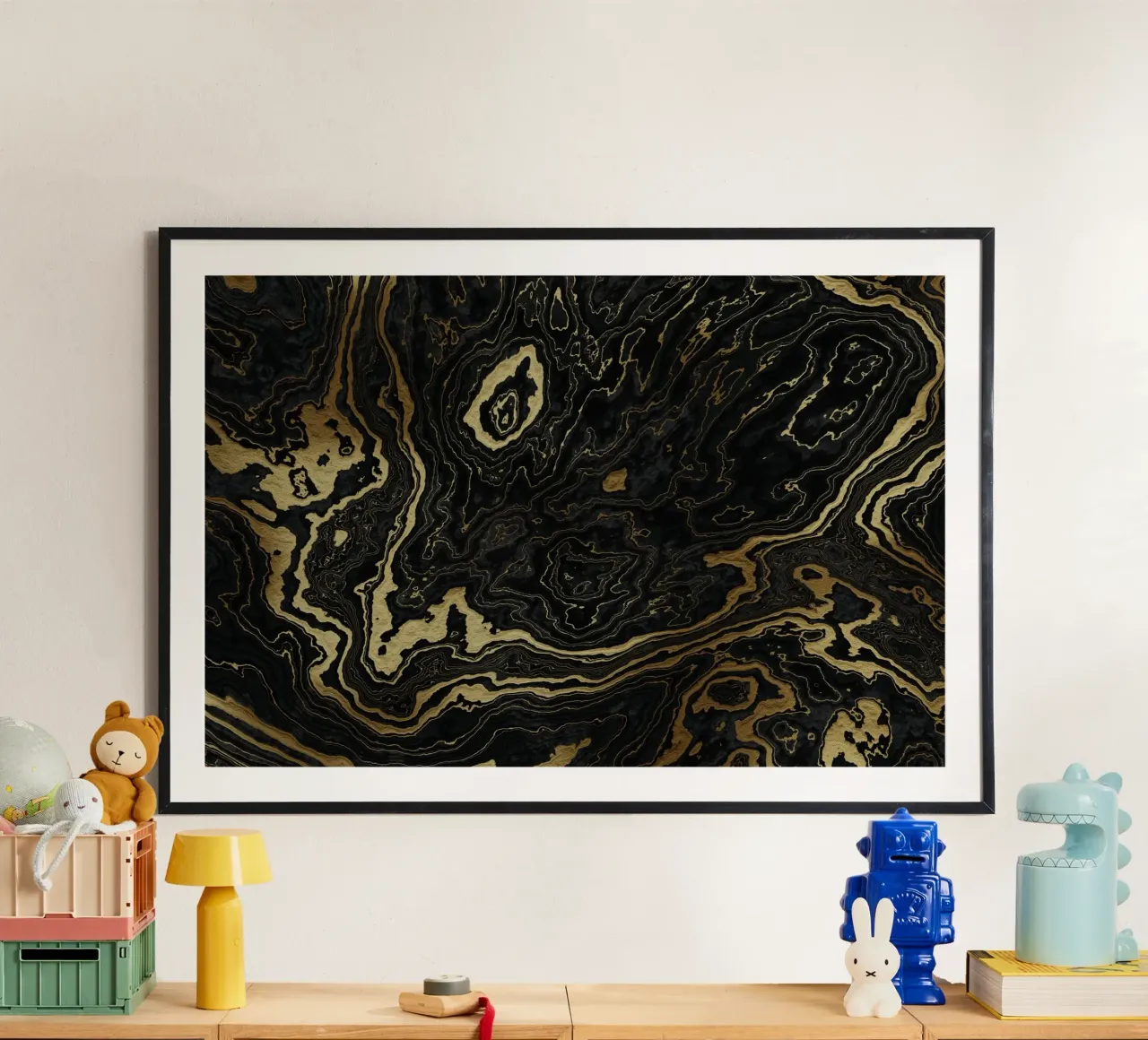 Portoro Texture marmo nero e oro II carta hahnemühle da amini54