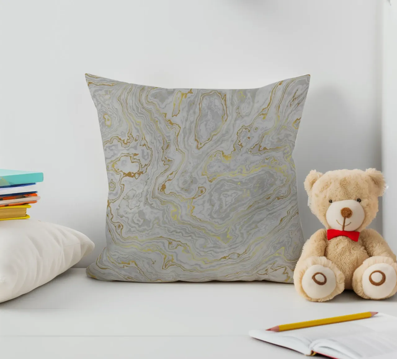 Calcatta Oro Texture marmo bianco e oro I cuscino da amini54